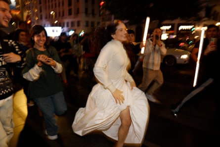 Rosalía makes a surprise appearance to promote her album, Lux, at Callao Square in Madrid on 20 October 2025.