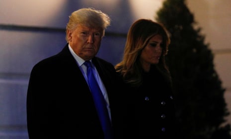 Donald Trump and first lady Melania Trump boarded Marine One at the White House.