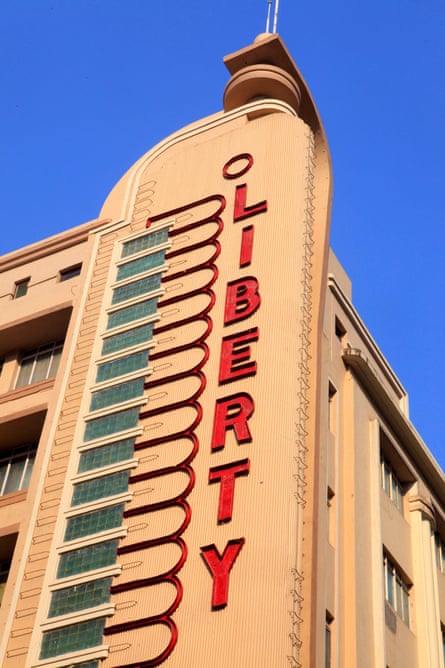 The Liberty Cinema at Mumbai is a classic example of art deco style architecture of the 1930s and 1940s.