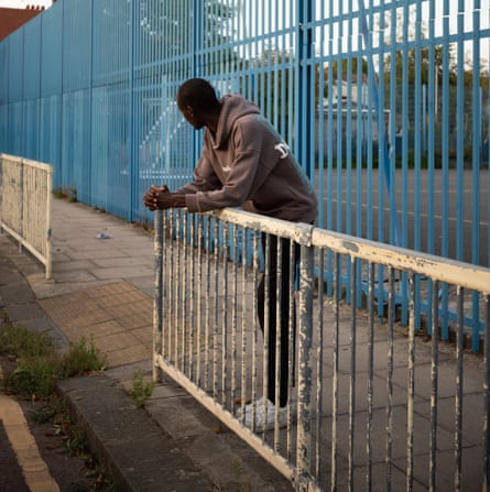 A delivery rider taking a break