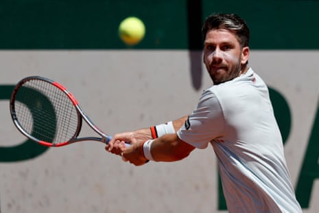 Cameron Norrie in action during his first round match against Paraguay's Adolfo Daniel Vallejo.