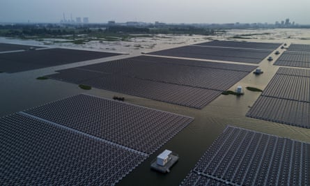 A floating solar farm in Anhui province, China