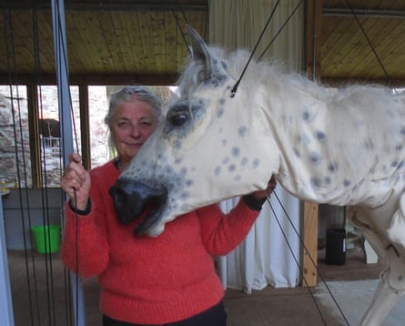 Penny Saunders with Horse, a lifesize rideable marionette from Forkbeard Fantasy’s Invisible Bonfires.