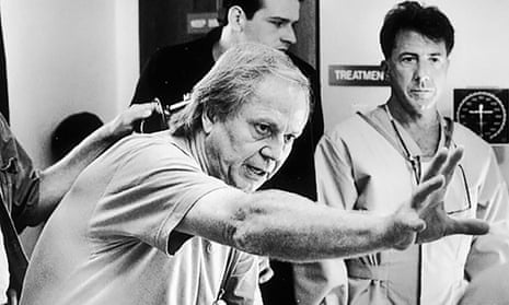 Wolfgang Petersen and Dustin Hoffman on the set of Outbreak.