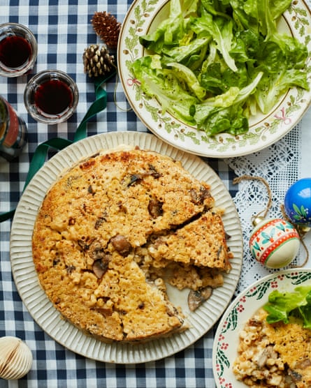 Rachel Roddy’s timballo with mushrooms.