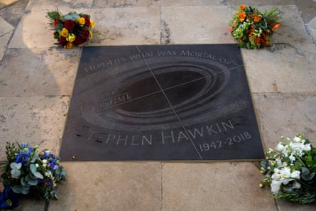 Stephen Hawking’s ashes were laid under a stone in the nave of Westminster Abbey.