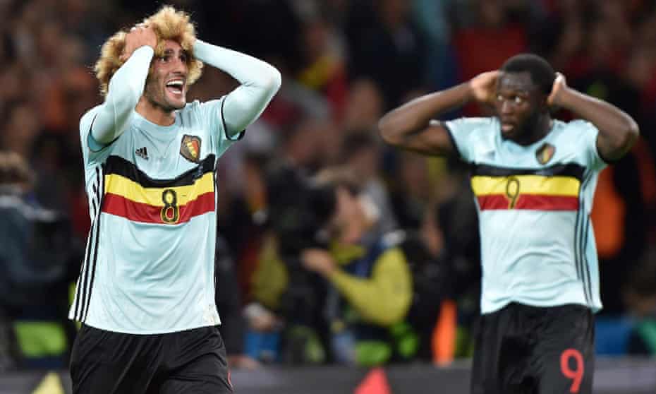 Frustration for Marouane Fellaini and Romelu Lukaku during their defeat to Wales.