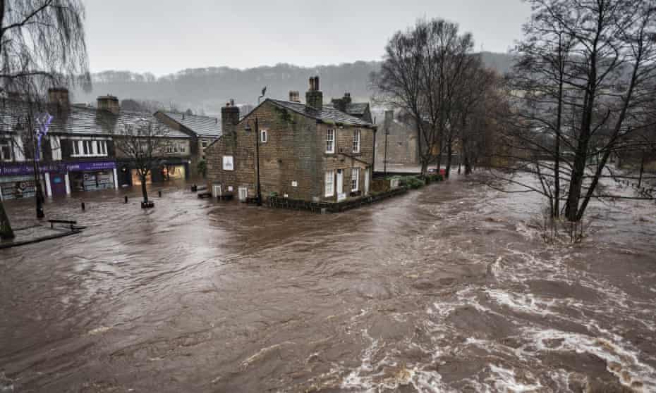 The scene in the market town of Hebden Bridge on Boxing Day 2015