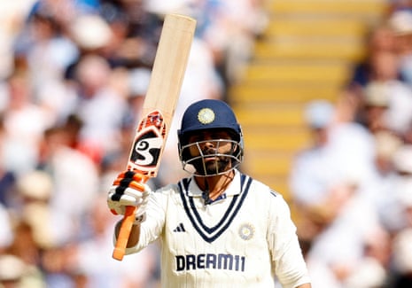 Ravindra Jadeja celebrates after reaching his fifty.