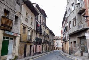 Empty streets in Haro, another small town near Santo Domingo, in early March.
