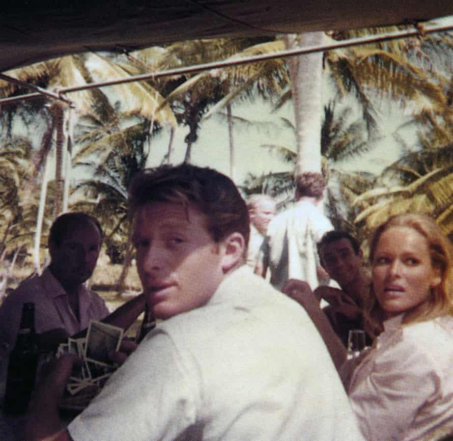 Chris Blackwell with Ursula Andress & Sean Connery on Dr No set