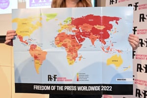 The latest World Press Freedom Index map of the world.