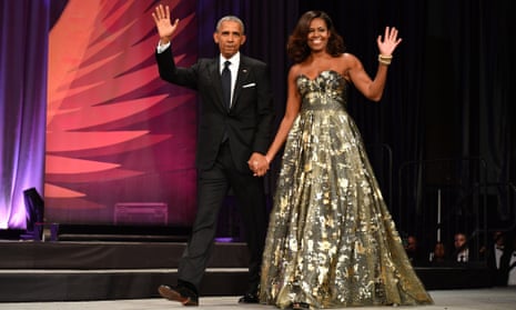 President Barack Obama and Michelle arrive at the Phoenix Awards Dinner in Washington, DC, in September 2016