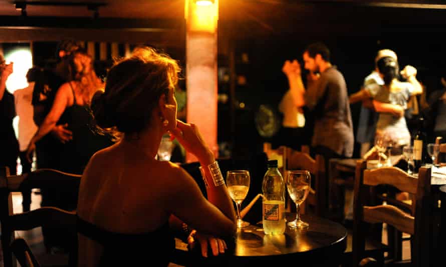 Tango dancing at wine bar and live music venue Museo del Vino, Montevideo.