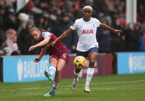 Aston Villa v Tottenham: Women’s Super League – live | Women's Super League 5 Aston Villa's Sarah Mayling sends in a cross.