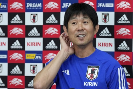 Japan’s head coach Hajime Moriyasu speaks with journalists a day after the World Cup defeat to Croatia.