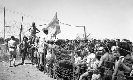 A section of the Caraolo Jewish immigrant camp near Famagusta, Cyprus, 29 November 1946. 