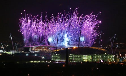 Fireworks illuminate the sky during the opening ceremony of the Commonwealth Games in July 2002.