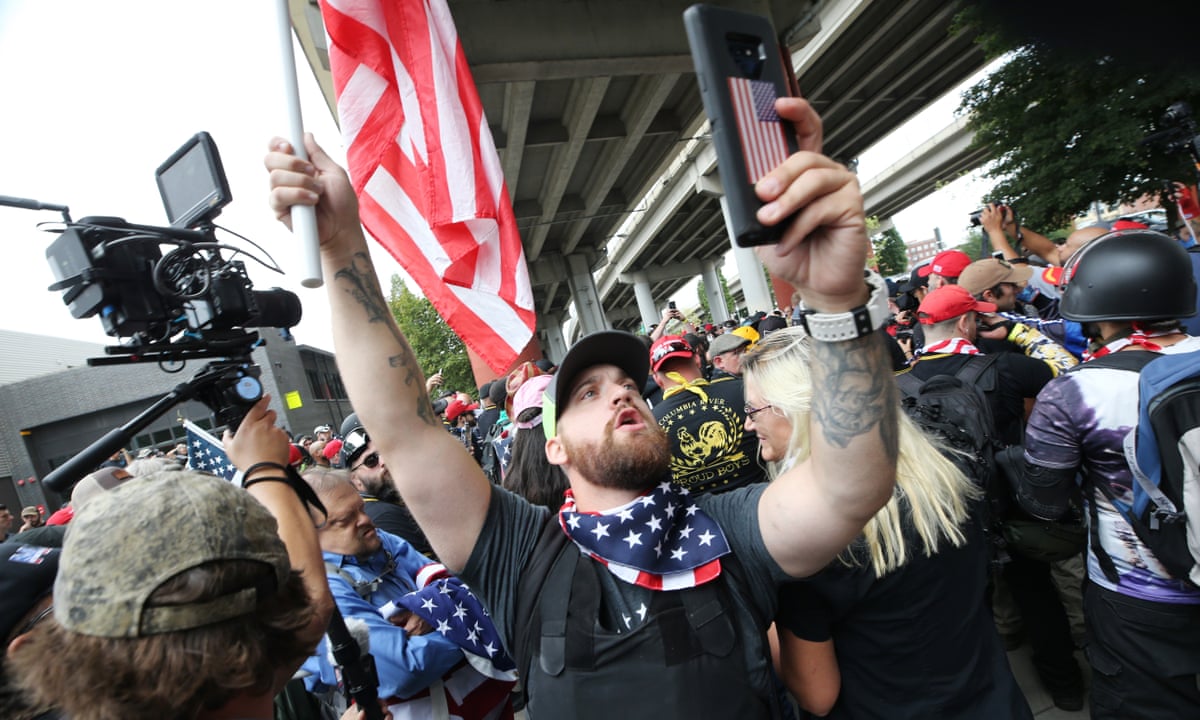 Portland Rally Proud Boys Vow To March Each Month After Biggest Protest Of Trump Era Us News The Guardian