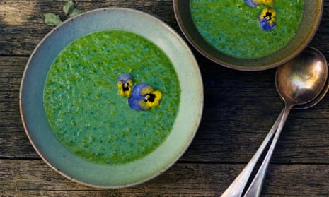 ‘Brilliant vibrancy’: vivid green pea and parsley soup.