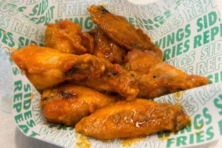 Spicy wings at the Wingstop branch in London.