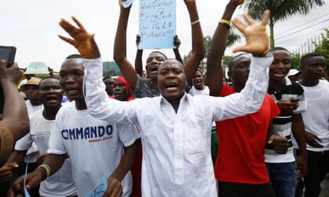 Protesters in Monrovia