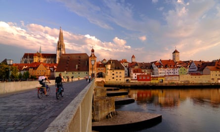Regensburg, view across the Danube.
