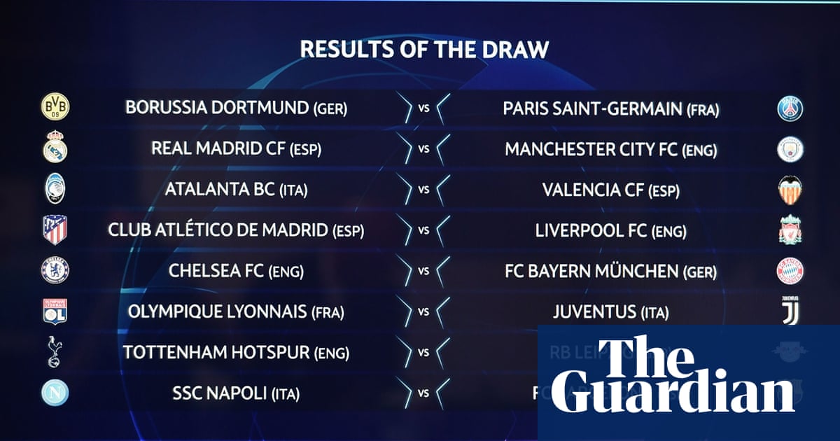 Real Madrid v Manchester City, Atlético v Liverpool in Champions League last-16