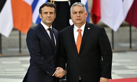 Emmanuel Macron with Viktor Orbán