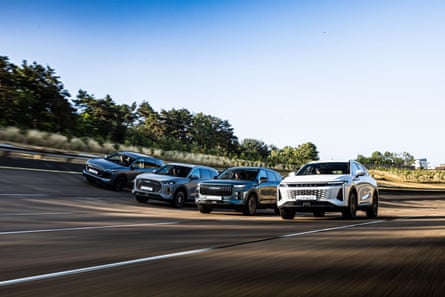 Lepas, Chery, Jaecoo and Omoda models on the Millbrook ‘bowl’ test track.