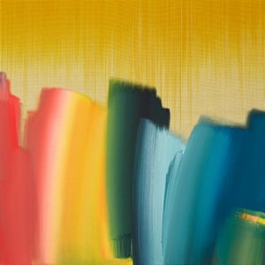 Thread Painting with Yellow Ground, 2023 by Ptolemy Mann.
