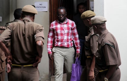 Tanzanian investigative journalist Erick Kabendera arrives at the Kisutu Residents Magistrate Court in Dar es Salaam, Tanzania 19 August 2019.