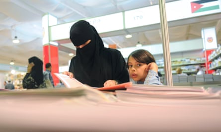 A Saudi woman attends the International Book Fair in the Red Sea city of Jeddah.