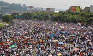 Opposition supporters attend a rally against Nicolás Maduro.