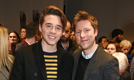 Christopher Bailey, right, with Brooklyn Beckham at Burberry menswear Show this year.