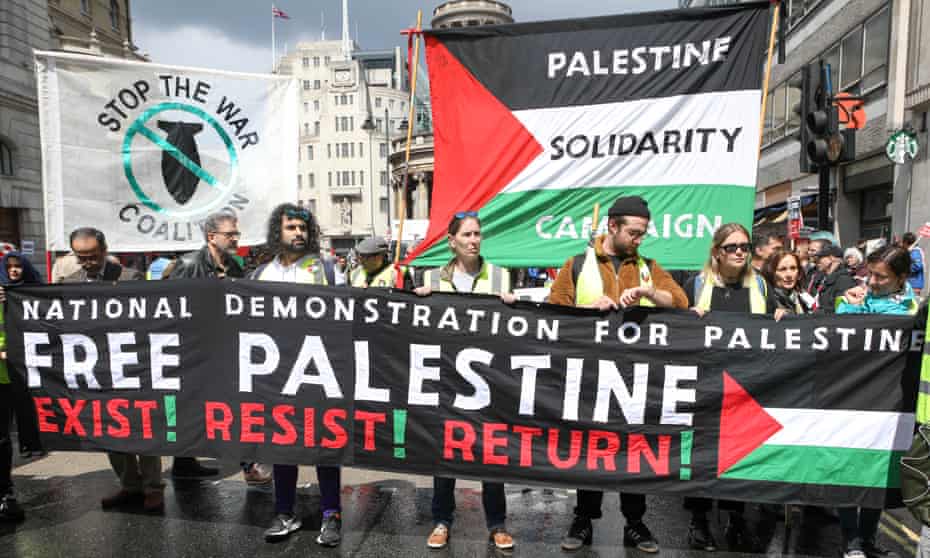 A demonstration on 11 May 2019 in London co-organised by the Palestine Solidarity Campaign