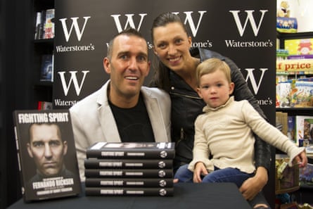 Fernando Ricksen with wife Veronica and daughter Isabella, 2 at Waterstones in Glasgow in June 2014 at a book signing for his autobiography ‘Fighting Spirit’.