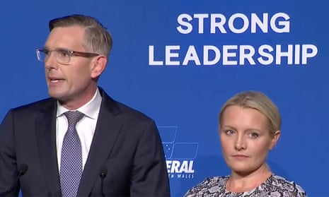 Dominic Perrottet giving his concession speech.