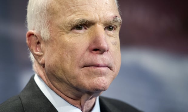 John McCain was a navy aviator during the Vietnam war and was shot down, wounded, tortured and held for five years. Donald Trump said: ‘He’s not a war hero … I like people who weren’t captured.’