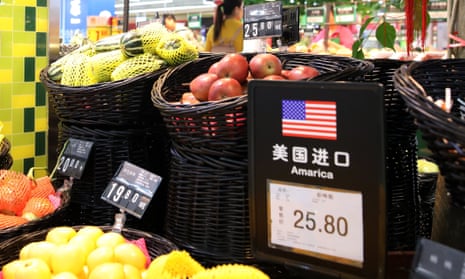 US fruit products at a supermarket in Beijing, China.