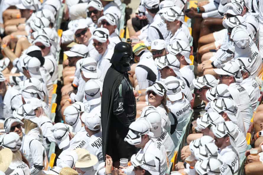 Fans dressed as Star Wars characters enjoy day four of the Test at the Gabba.