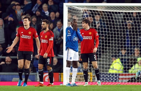 Everton's Abdoulaye Doucoure reacts after missing a chance to score.