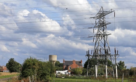 Electricity pylons near the SSE (Scottish and Southern Energy) gas-fired Keadby Power Station near Scunthorpe in northern England.