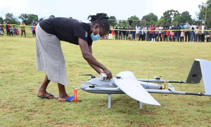 Gamechanger': Uganda launches drone delivering HIV drugs to remote islands  | Global development | The Guardian