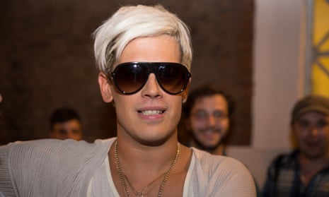 The right-wing writer and internet troll Milo Yiannopoulos attends the Young British Heritage Society launch event, his first British appearance since being banned from Twitter. 