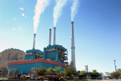 emissions rise from a power plant