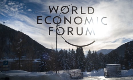 The sign of the World Economic Forum in Davos.