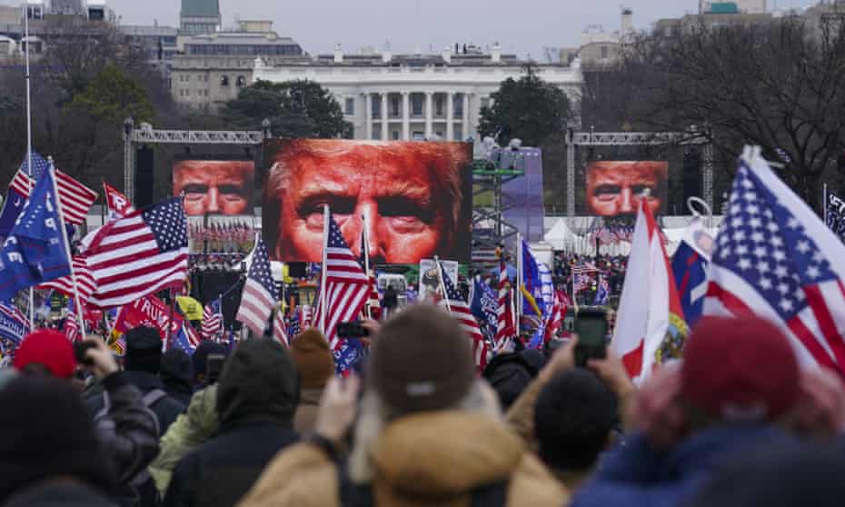 Supporters of Donald Trump participate in a rally in Washington, 6 January 2021