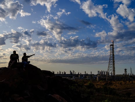 Alec and Cooper at the North West Shelf venture, one of Australia’s largest resource development projects, in Karratha.