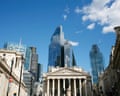 London's financial district on a bright sunny day